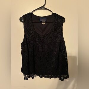 Elegant Black Lace Sleeveless Top
